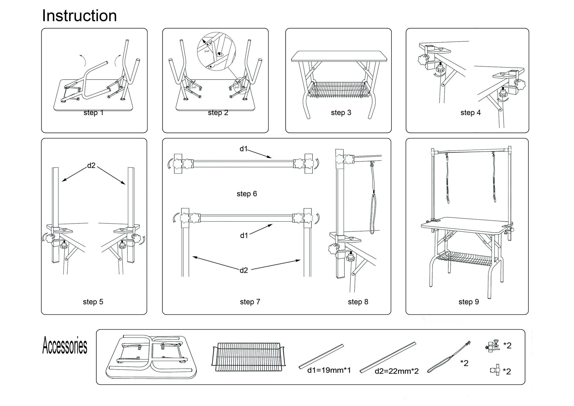 Professional-Grade Folding Grooming Table for Dogs & Cats – Purple