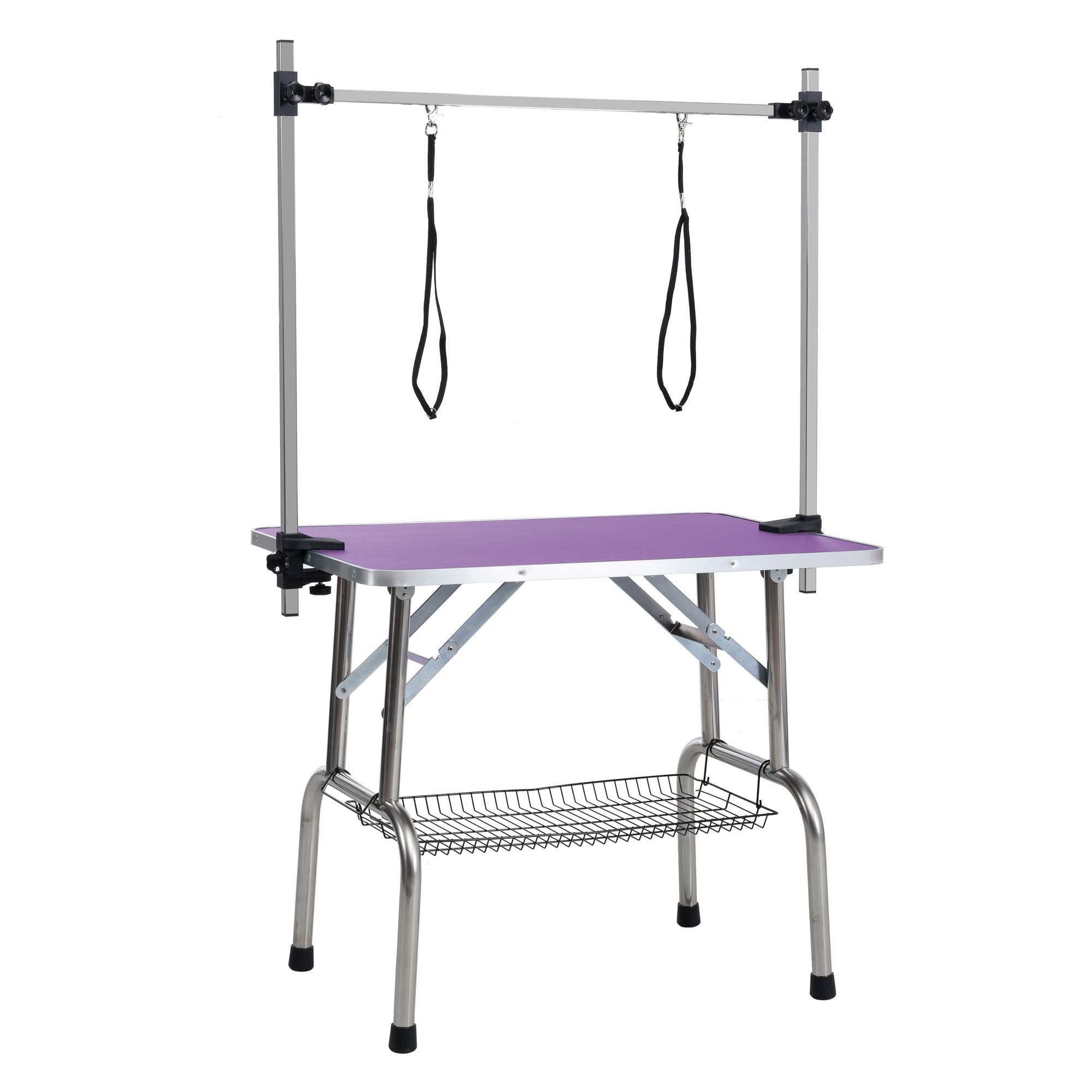 Professional-Grade Folding Grooming Table for Dogs & Cats – Purple
