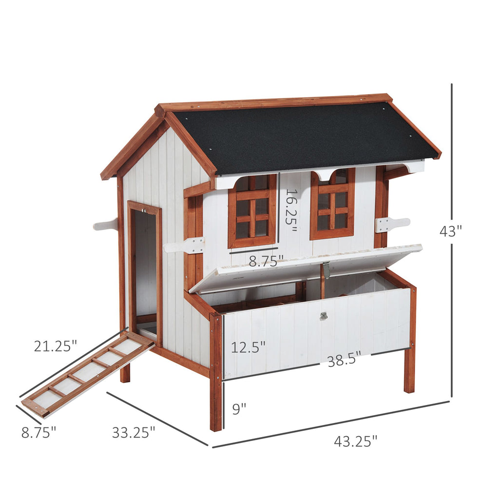 47" furniture-style Chicken Coop with Nesting Box and Perches - PawHut