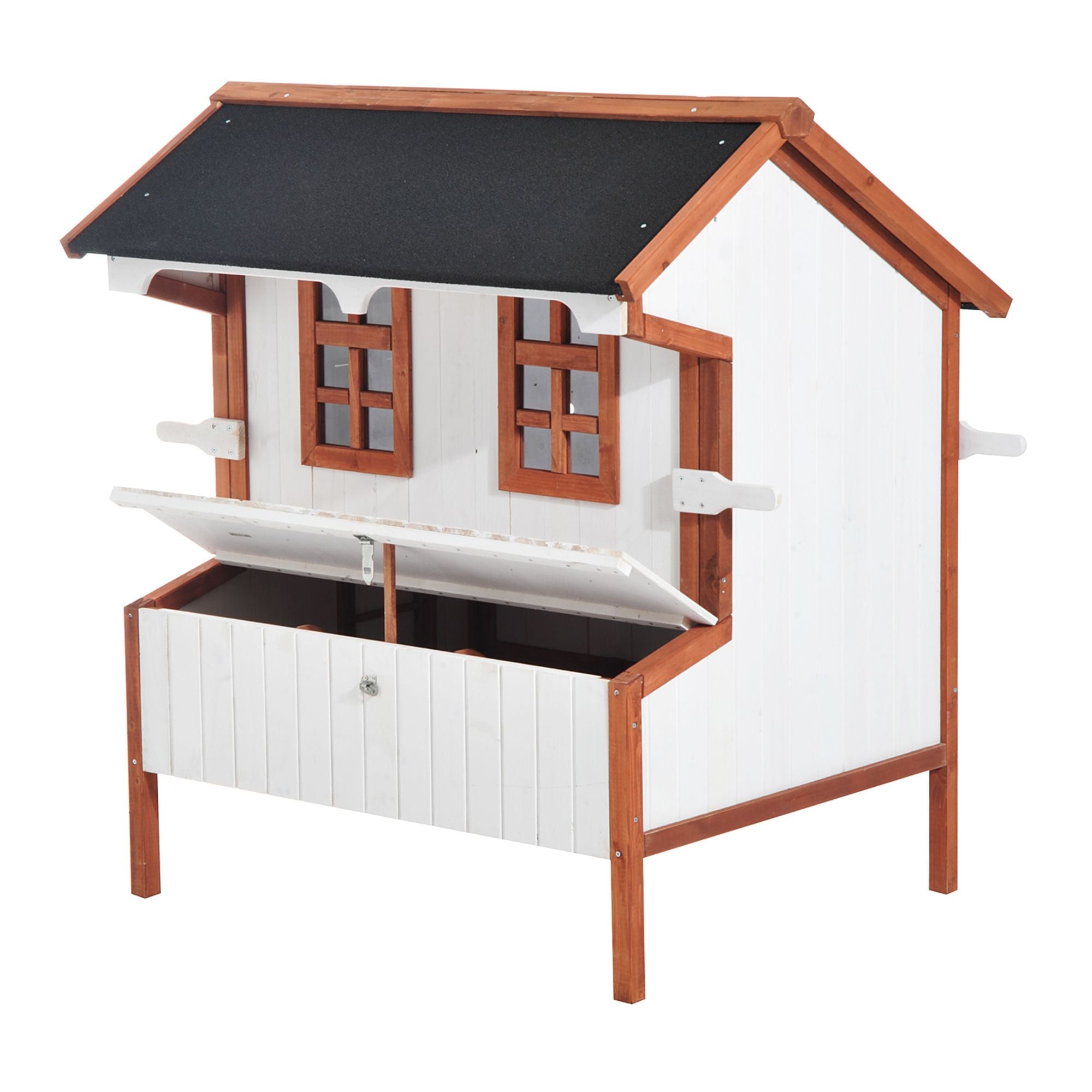 47" furniture-style Chicken Coop with Nesting Box and Perches - PawHut