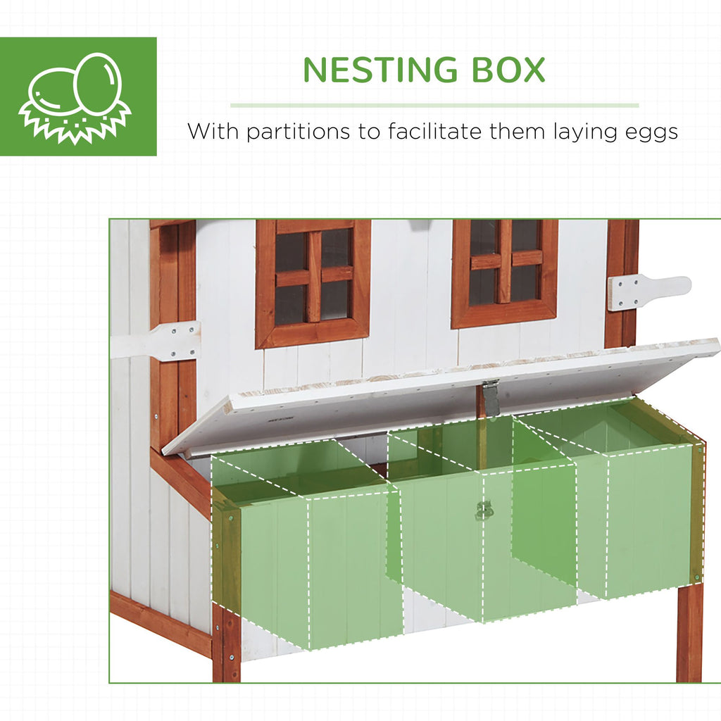 47" furniture-style Chicken Coop with Nesting Box and Perches - PawHut