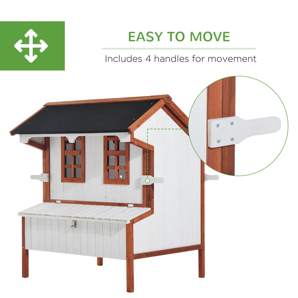 47" furniture-style Chicken Coop with Nesting Box and Perches - PawHut
