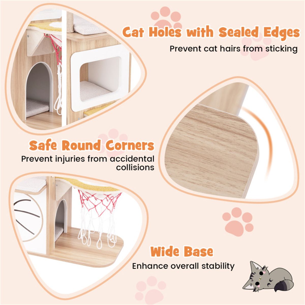 47 Inches Wooden Cat Condo