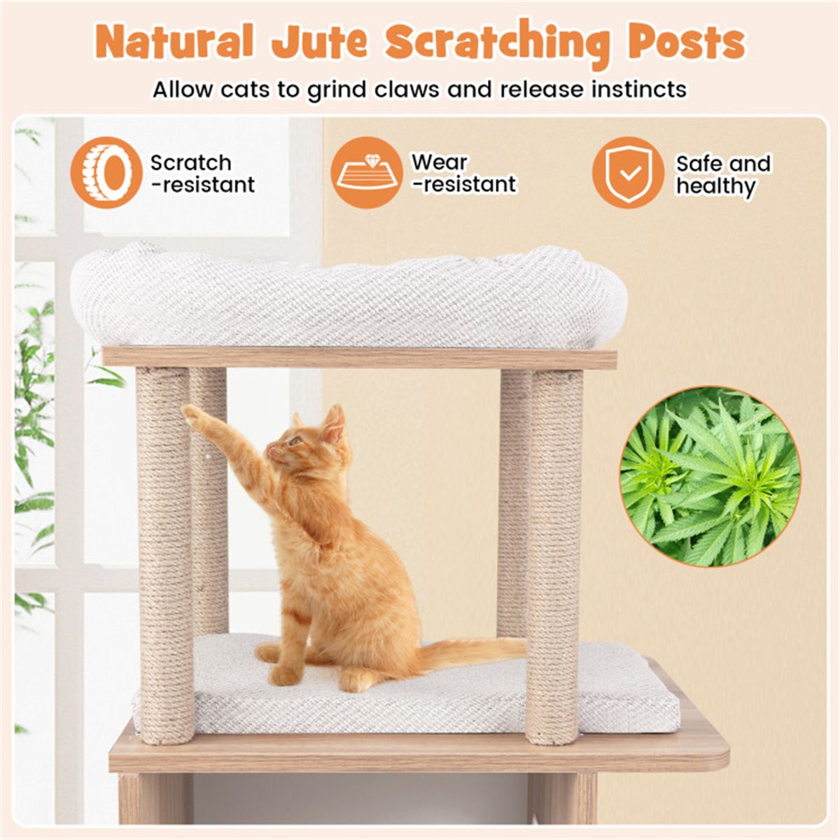 47 Inches Wooden Cat Condo