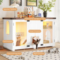 Stylish Cat Litter Box Enclosure with LED Light & Smart Door – 47.25"