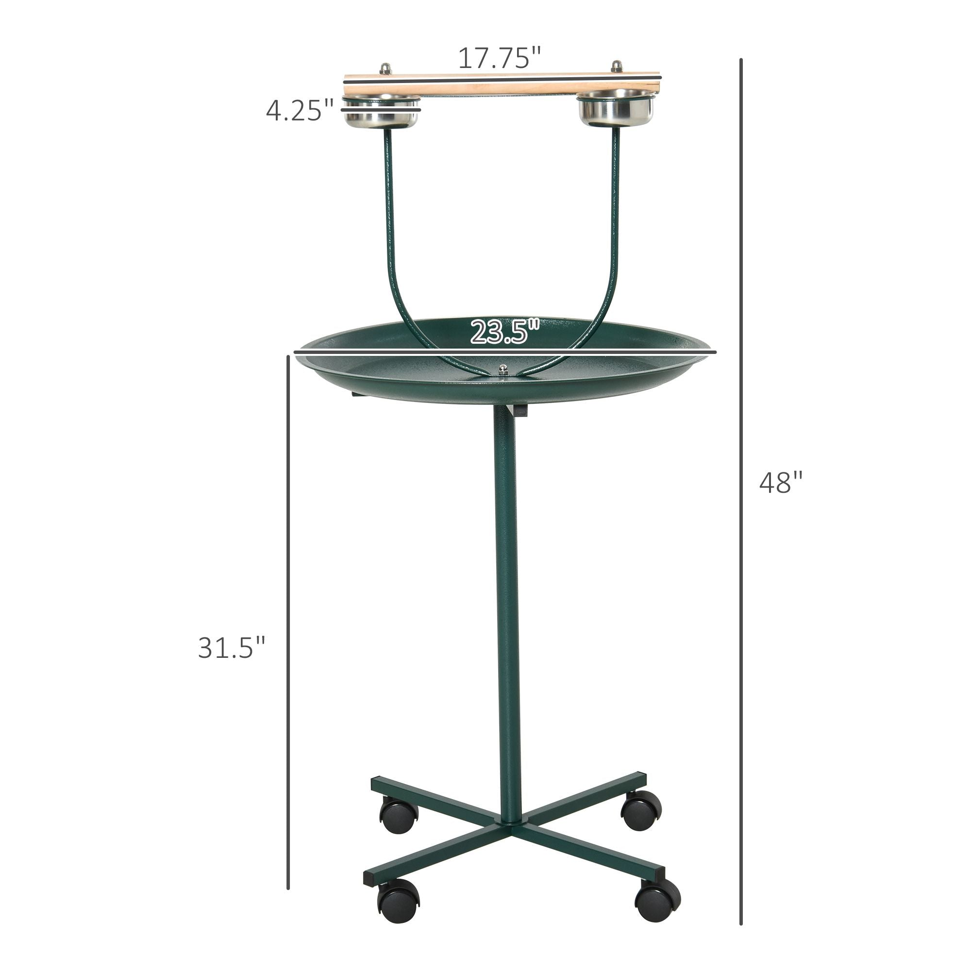 Give Your Bird Freedom to Explore with a Rolling T-Stand Playground