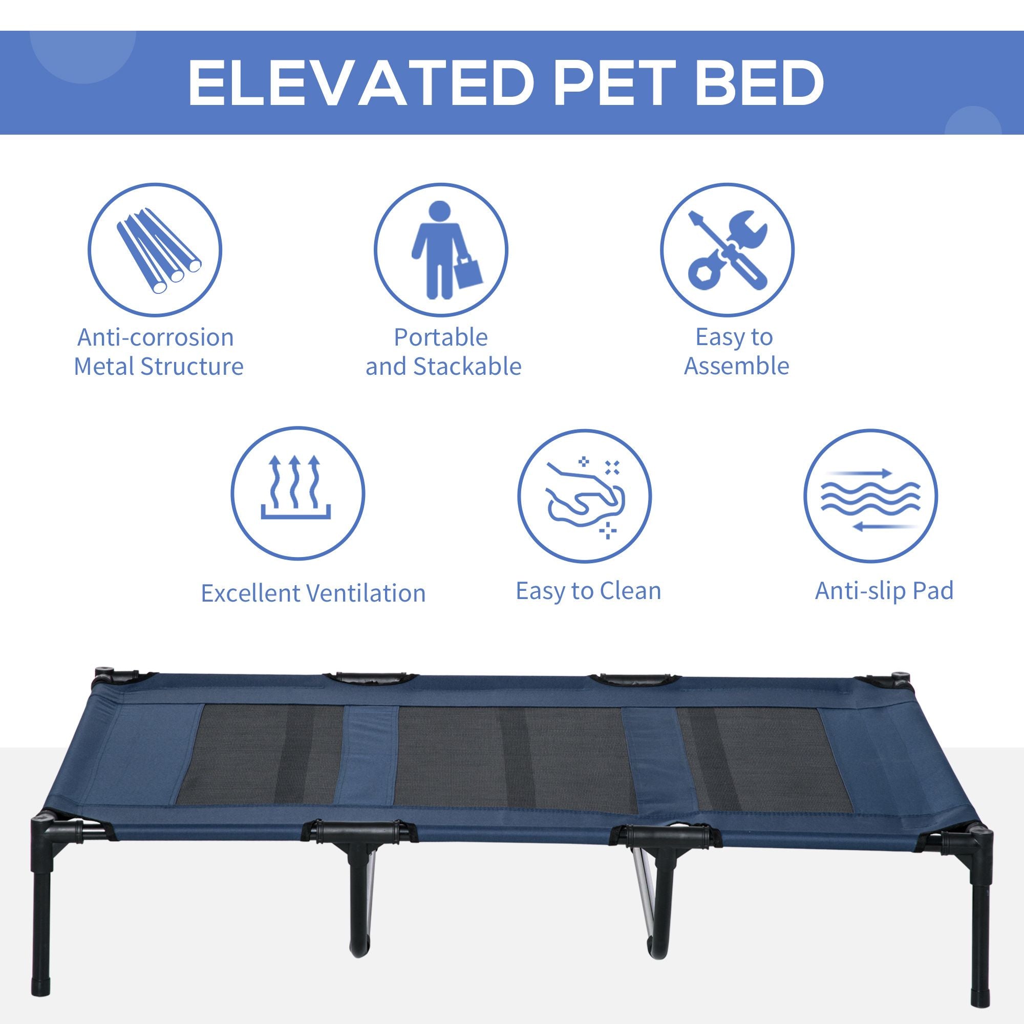 Elevated Breathable Dog Bed with Carry Bag – Cool Comfort for Pets