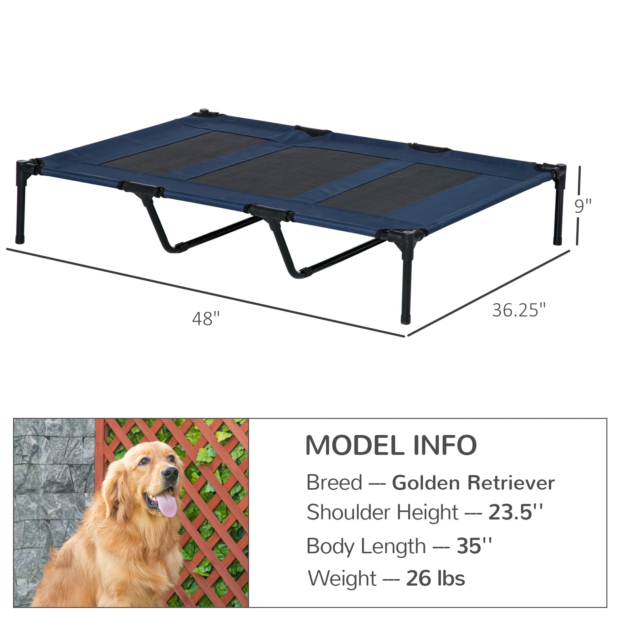 Elevated Breathable Dog Bed with Carry Bag – Cool Comfort for Pets