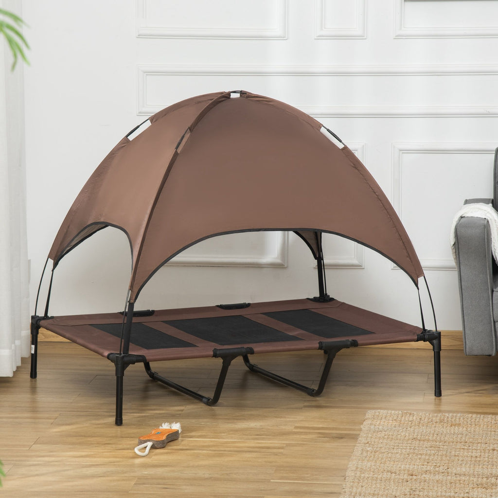 Keep Your Pup Cool & Comfortable with This Elevated Dog Cot & Canopy