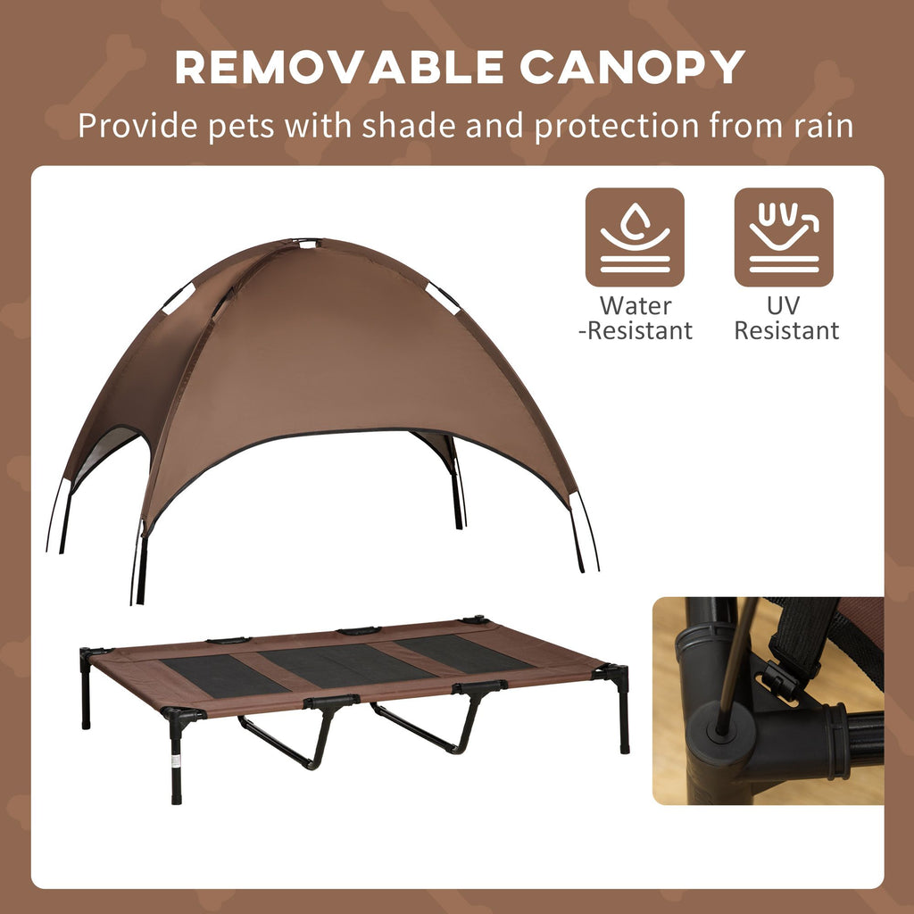 Keep Your Pup Cool & Comfortable with This Elevated Dog Cot & Canopy