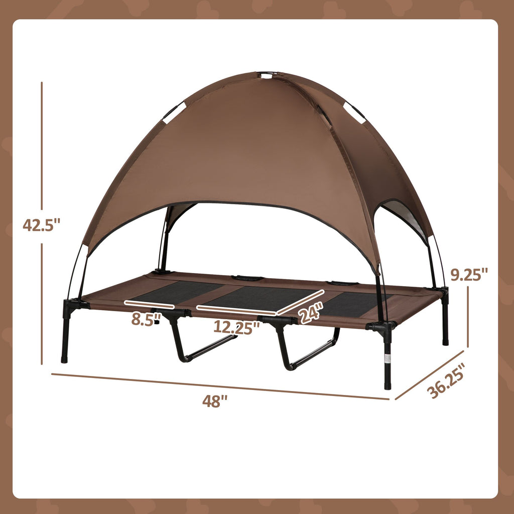 Keep Your Pup Cool & Comfortable with This Elevated Dog Cot & Canopy