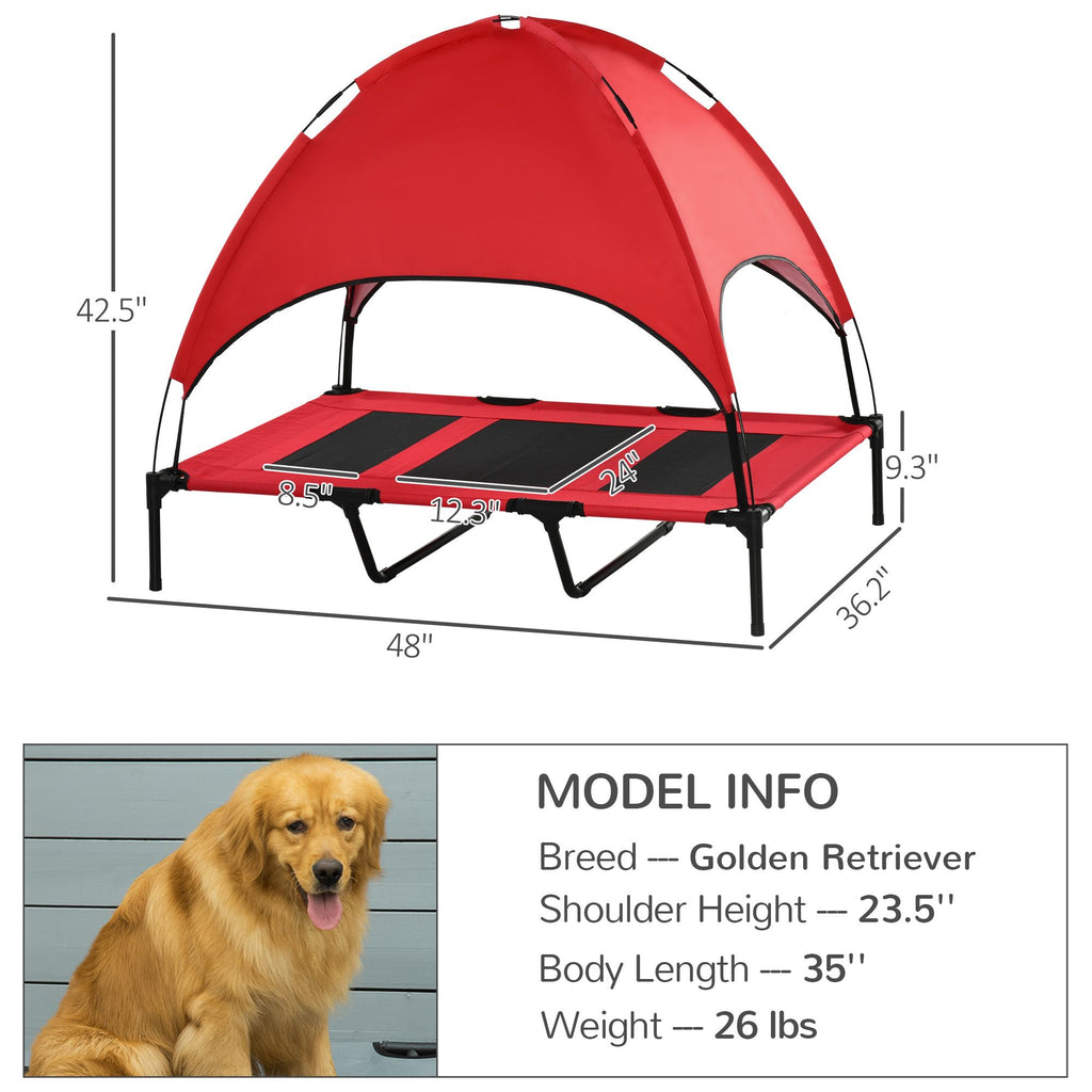 Keep Your Pup Cool & Comfortable with This Elevated Dog Cot & Canopy