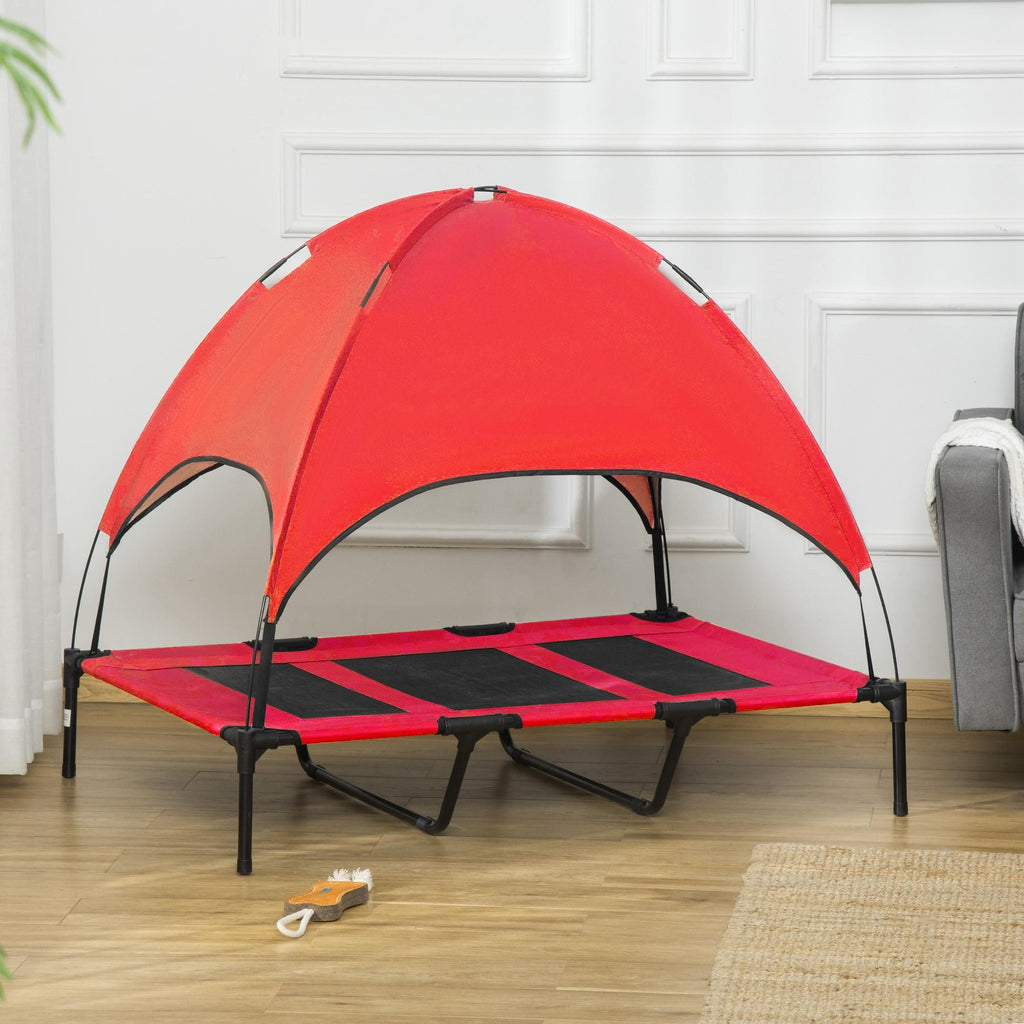 Keep Your Pup Cool & Comfortable with This Elevated Dog Cot & Canopy