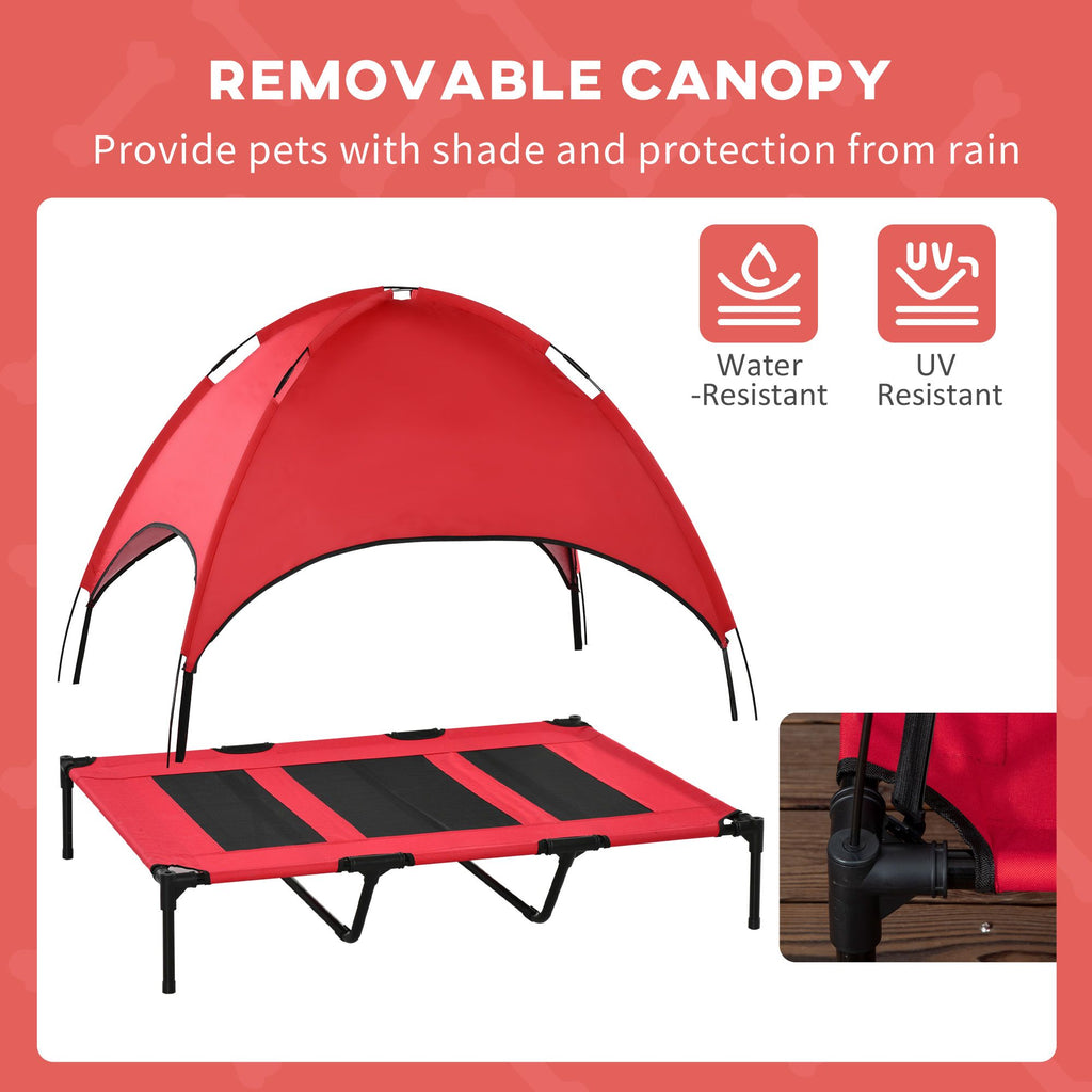 Keep Your Pup Cool & Comfortable with This Elevated Dog Cot & Canopy