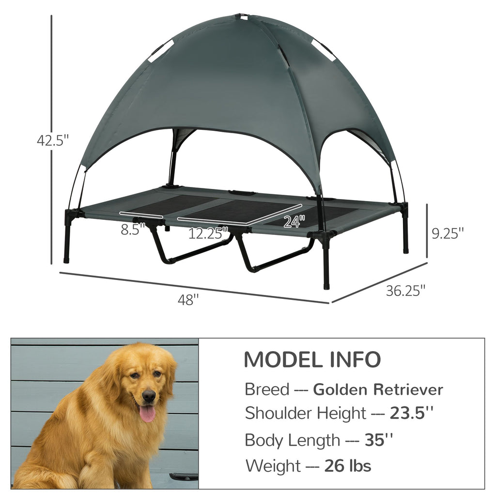 Keep Your Pup Cool & Shaded Anywhere with This Elevated Portable Dog Cot