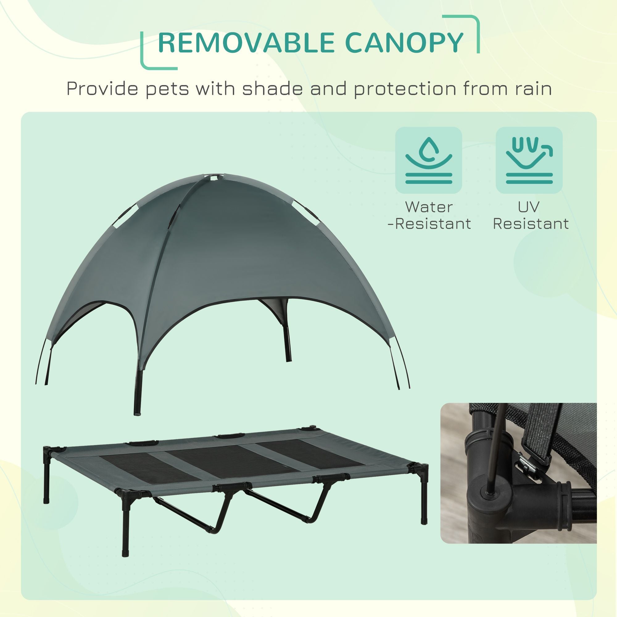 Keep Your Pup Cool & Shaded Anywhere with This Elevated Portable Dog Cot