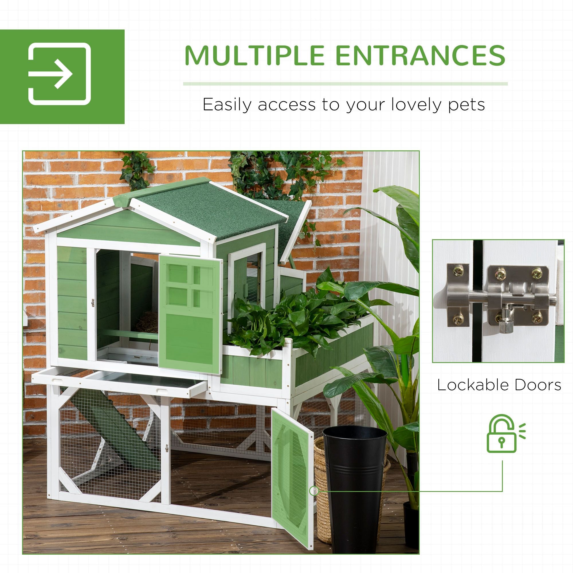 49- furniture-style Chicken Coop with Run and Nesting Box
