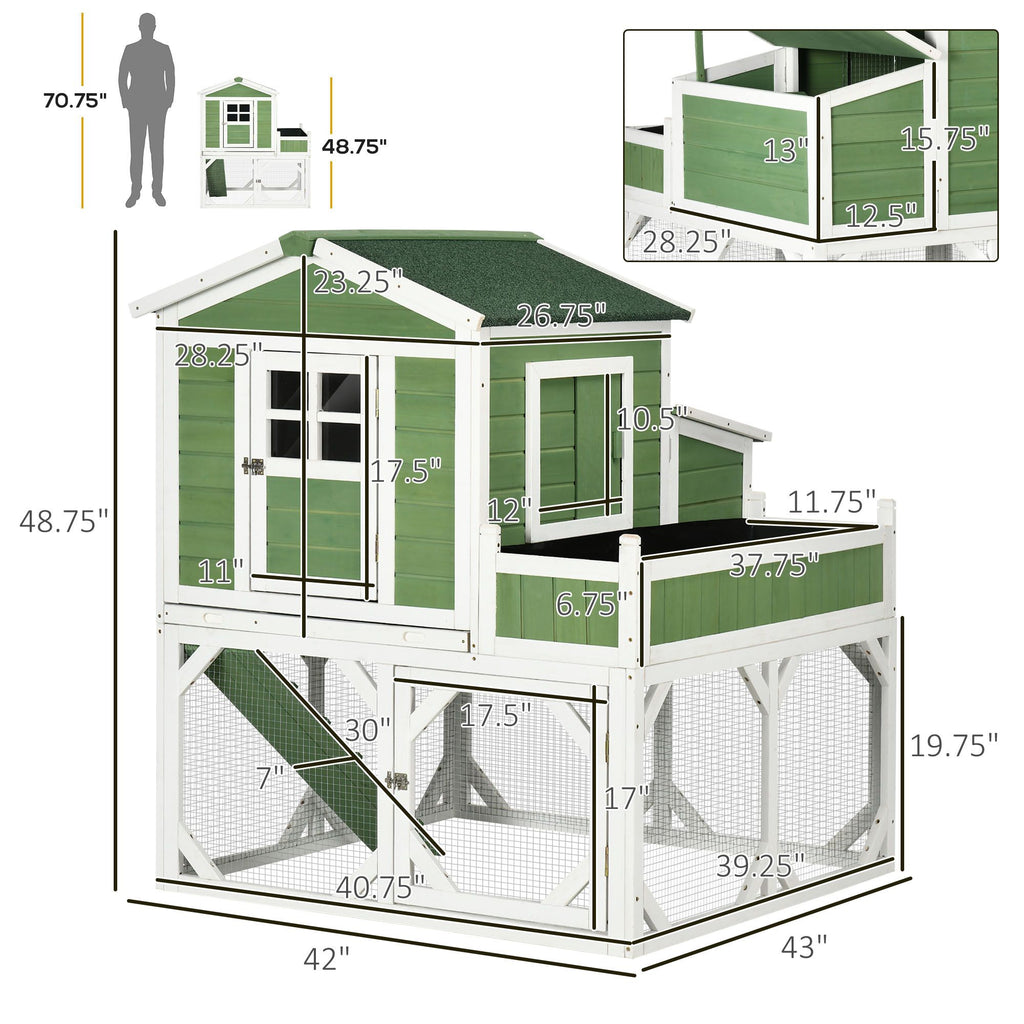 49- furniture-style Chicken Coop with Run and Nesting Box