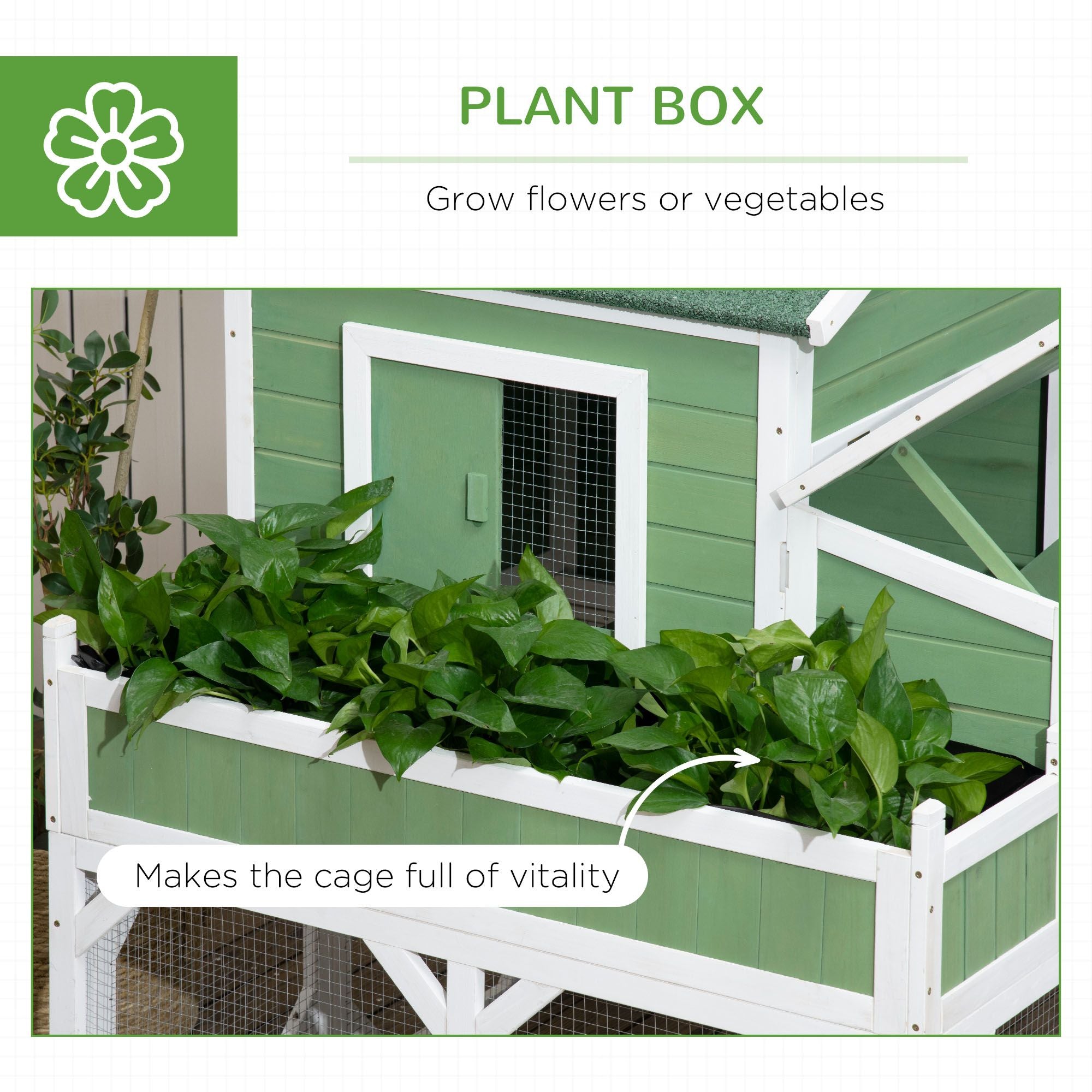 49- furniture-style Chicken Coop with Run and Nesting Box