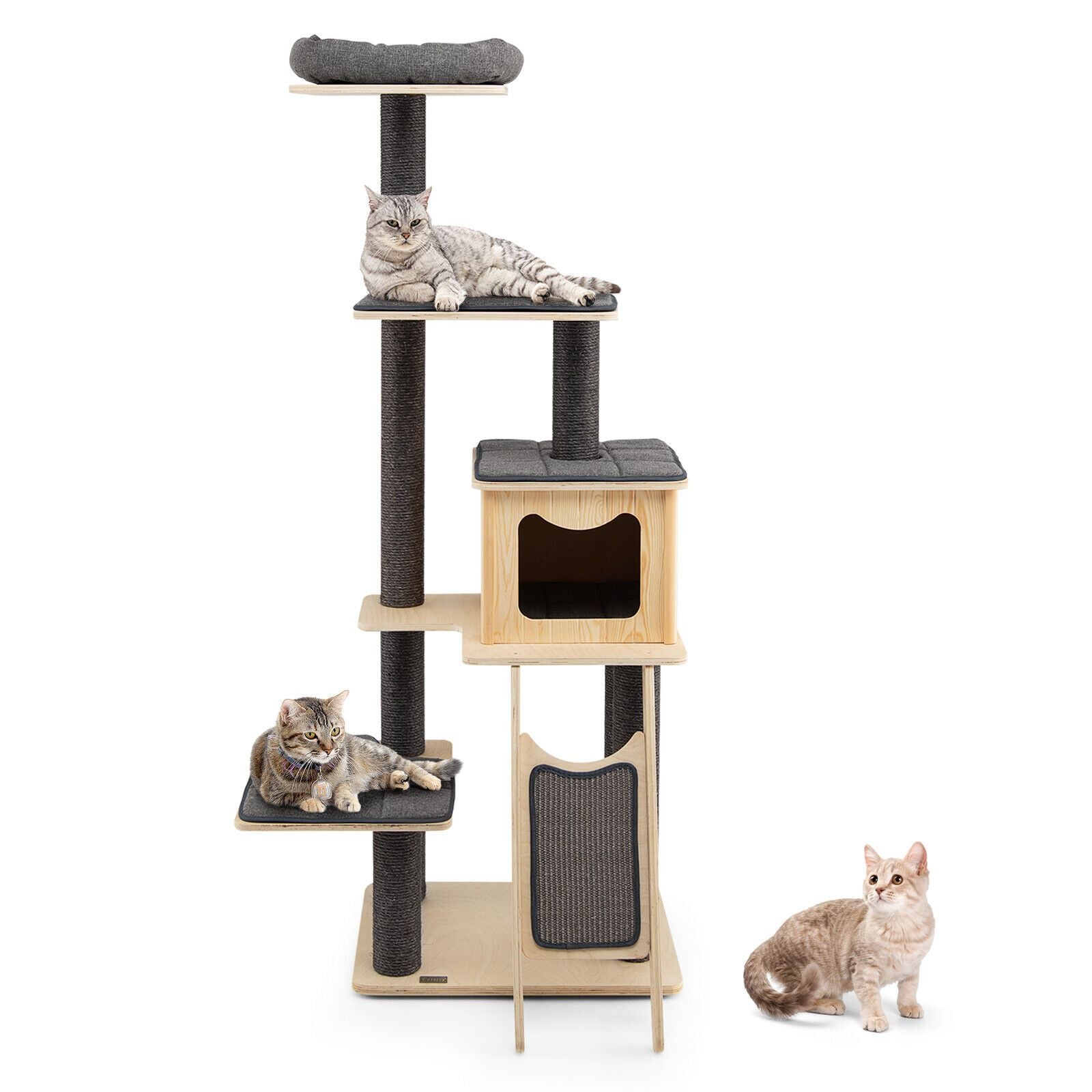 5-Tier Modern furniture-style Cat Tower with Washable Cushions