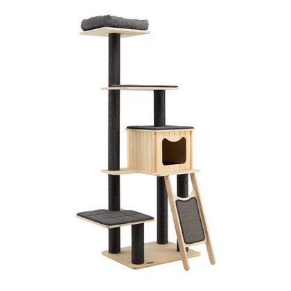 5-Tier Modern furniture-style Cat Tower with Washable Cushions