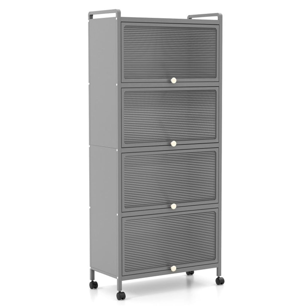 5-Tier Rolling Storage Stand with Flip Doors – Perfect for Pet Supplies & More