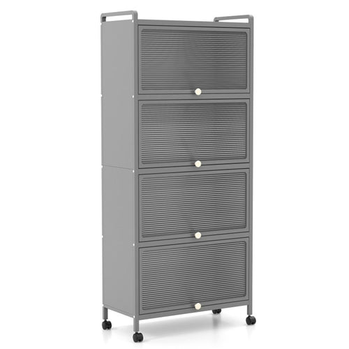5-Tier Rolling Storage Stand with Flip Doors – Perfect for Pet Supplies & More