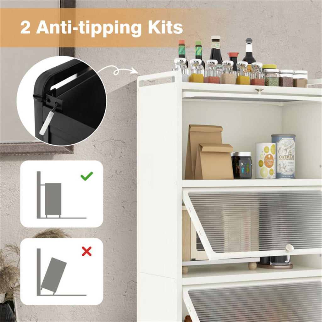 5-Tier Rolling Storage Stand with Flip Doors – Perfect for Pet Supplies & More