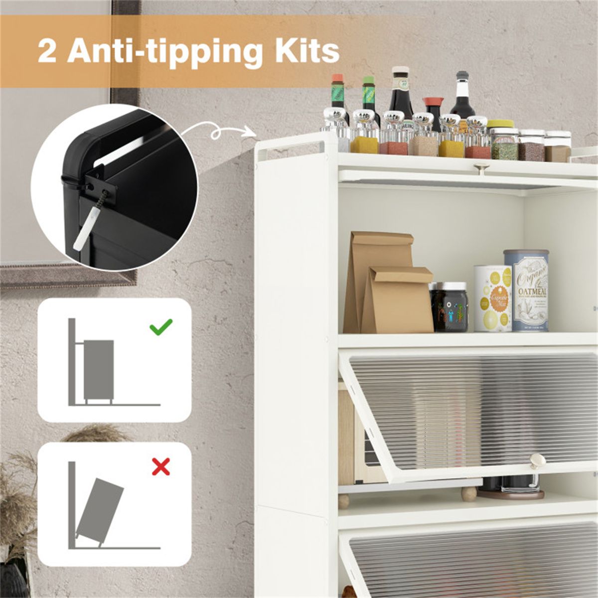 5-Tier Rolling Storage Stand with Flip Doors – Perfect for Pet Supplies & More