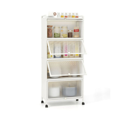 5-Tier Rolling Storage Stand with Flip Doors – Perfect for Pet Supplies & More