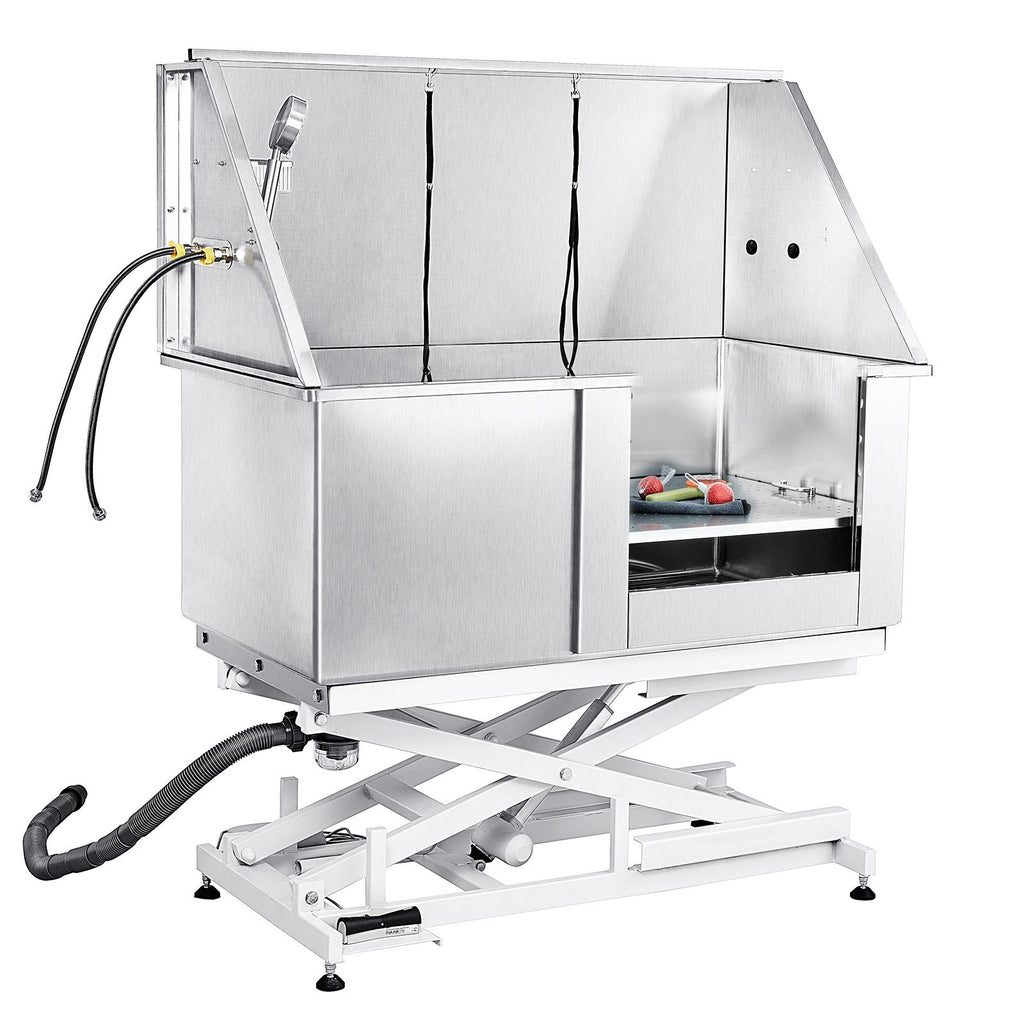 Professional Electric Height-Adjustable Dog Bathing Station – 50" Stainless Steel Tub for Pets Up to 330 lbs