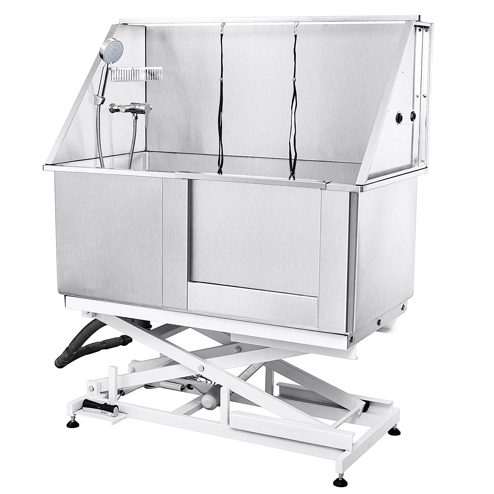 Professional Electric Height-Adjustable Dog Bathing Station – 50" Stainless Steel Tub for Pets Up to 330 lbs