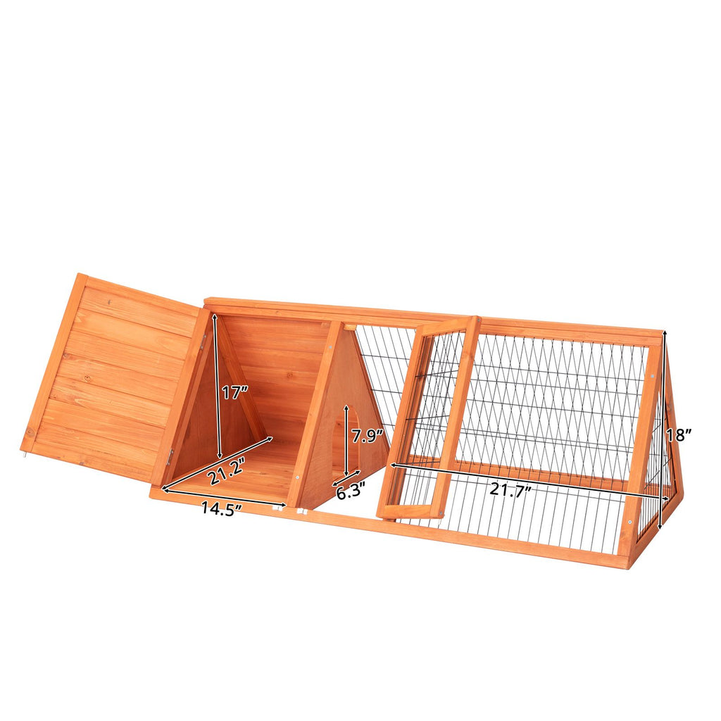 Spacious furniture-style Rabbit Hutch with Two Doors and Separate Sleeping Area
