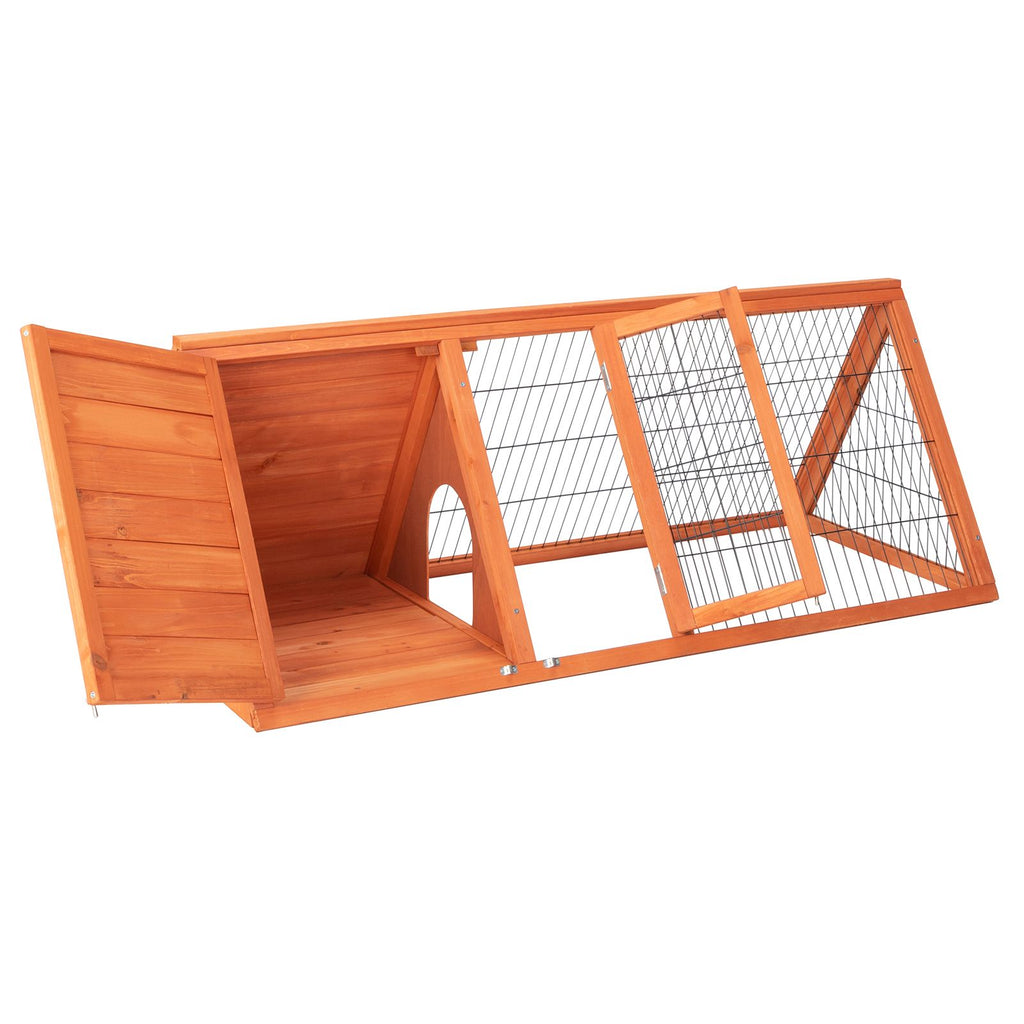 Spacious furniture-style Rabbit Hutch with Two Doors and Separate Sleeping Area