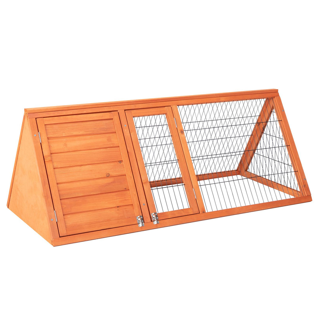 Spacious furniture-style Rabbit Hutch with Two Doors and Separate Sleeping Area