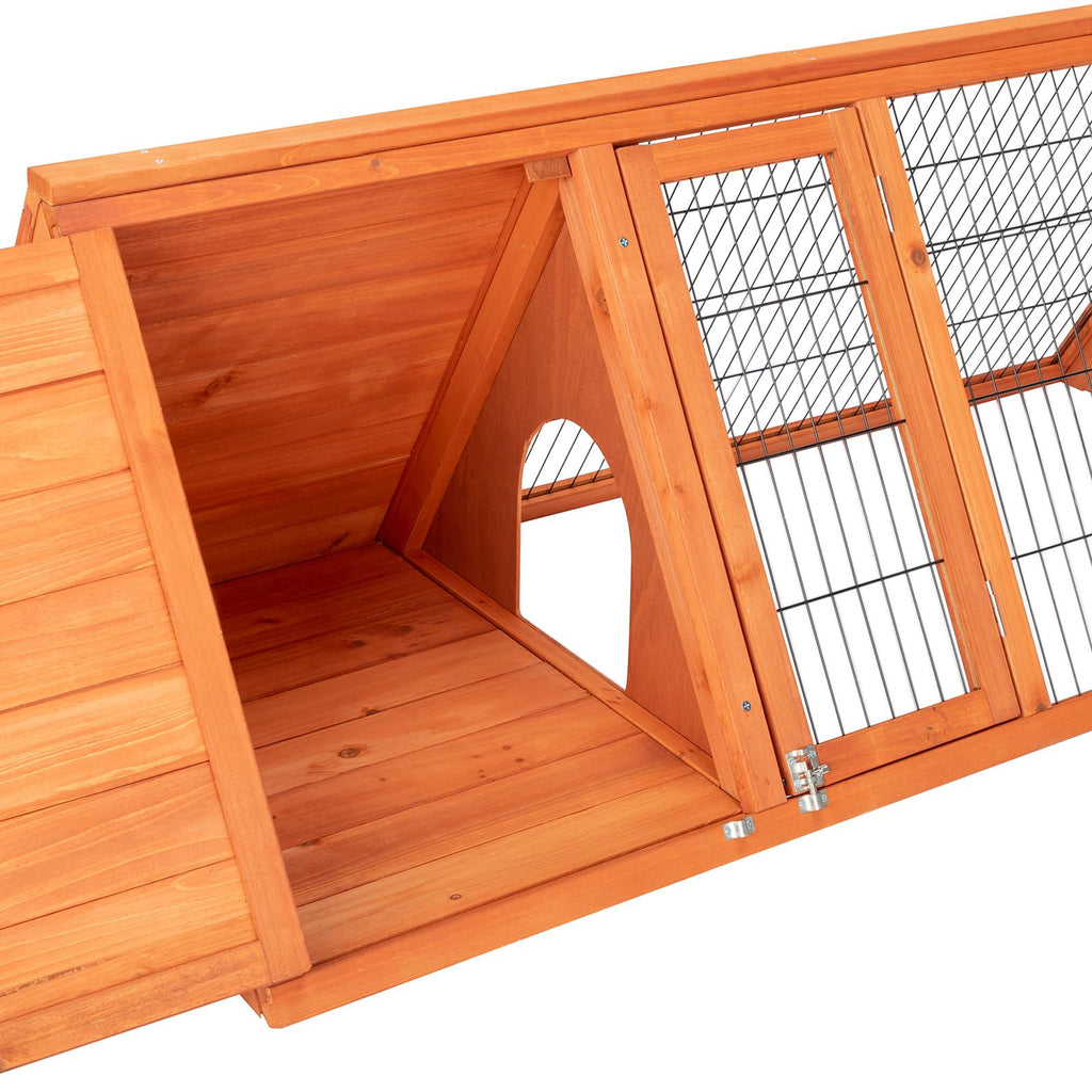 Spacious furniture-style Rabbit Hutch with Two Doors and Separate Sleeping Area