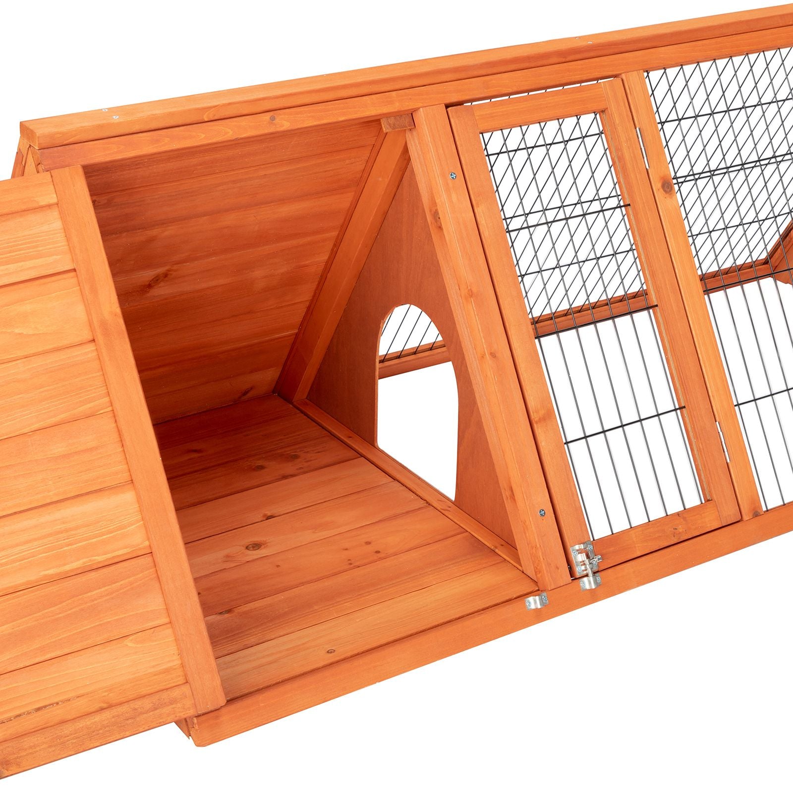 Spacious furniture-style Rabbit Hutch with Two Doors and Separate Sleeping Area