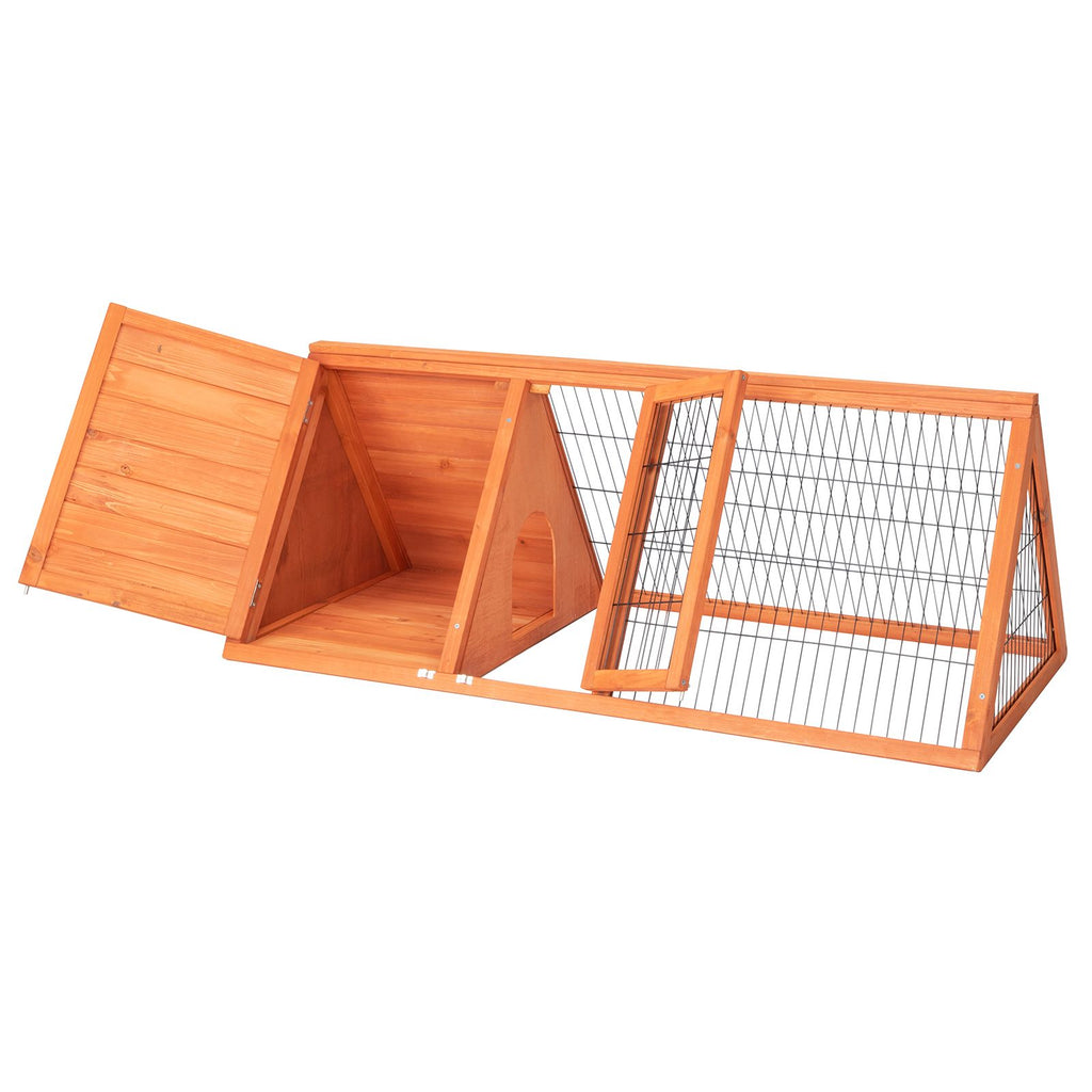 Spacious furniture-style Rabbit Hutch with Two Doors and Separate Sleeping Area