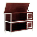Weatherproof 2-Story Rabbit Hutch with Enclosed Run and Pull-Out Trays