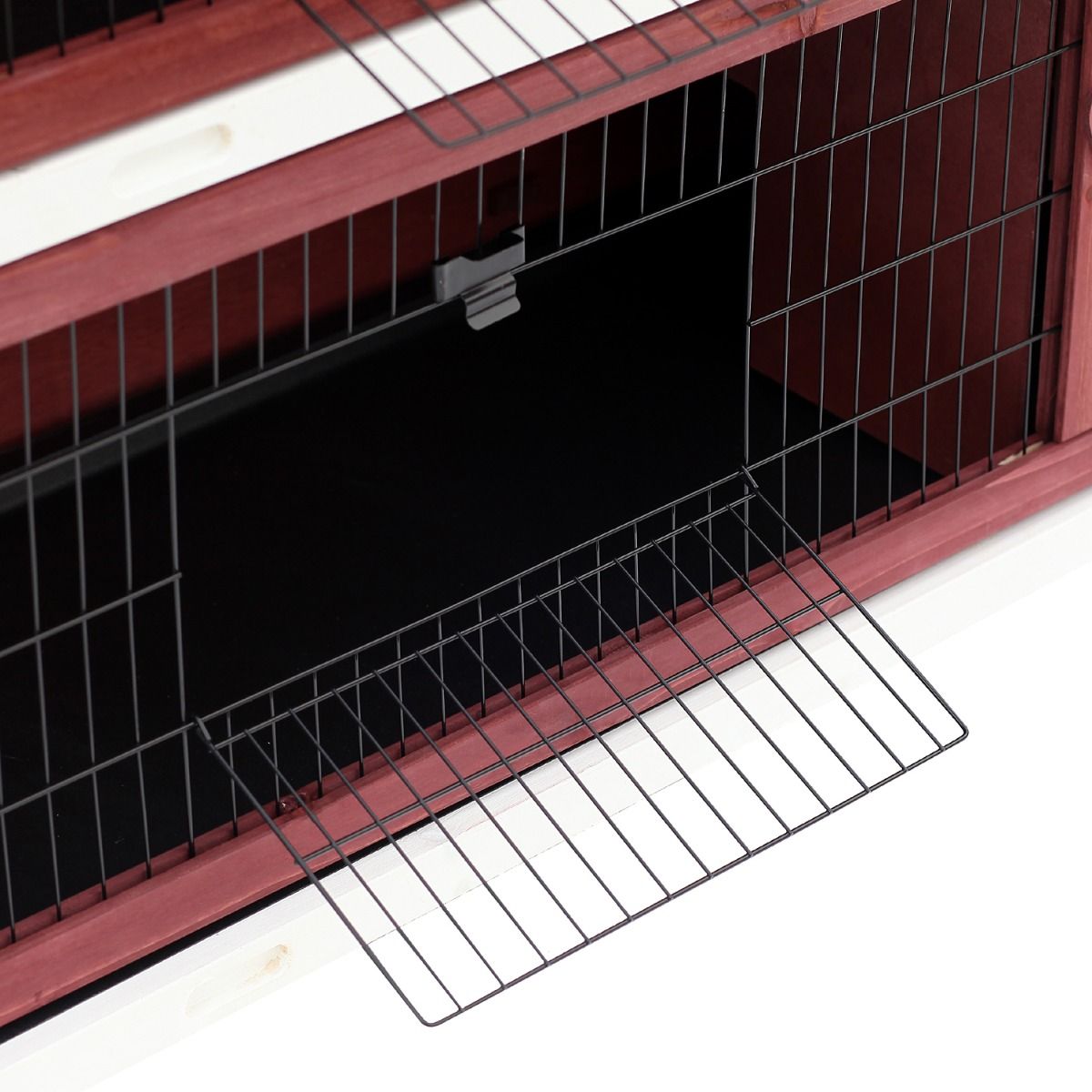 Weatherproof 2-Story Rabbit Hutch with Enclosed Run and Pull-Out Trays
