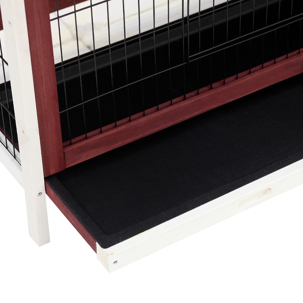 Weatherproof 2-Story Rabbit Hutch with Enclosed Run and Pull-Out Trays