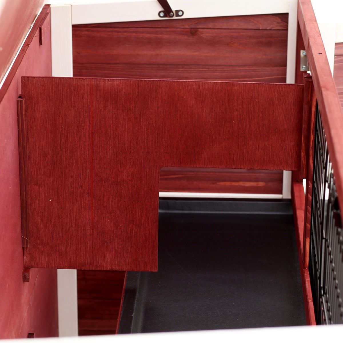 Weatherproof 2-Story Rabbit Hutch with Enclosed Run and Pull-Out Trays