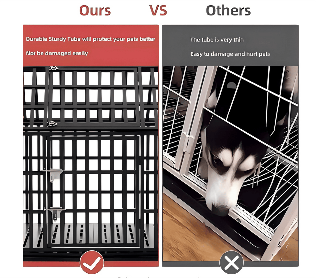 55" Heavy Duty Dog Crate for Large Dogs with Lockable Wheels