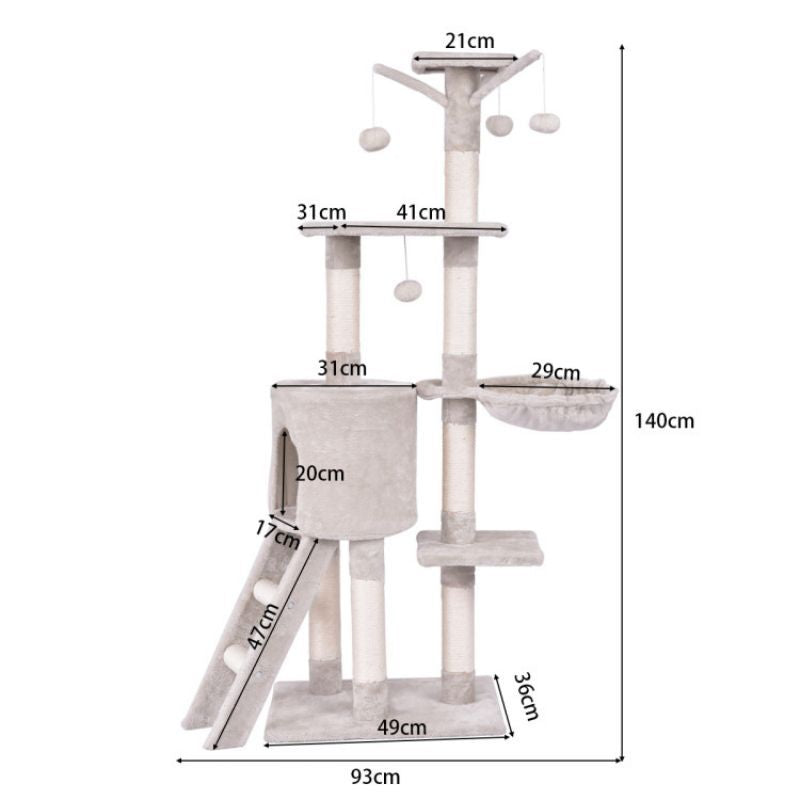 56-Inch Cat Tree with Condo, Hammock & Scratching Posts – Your Cat's Dream Playground – image 12