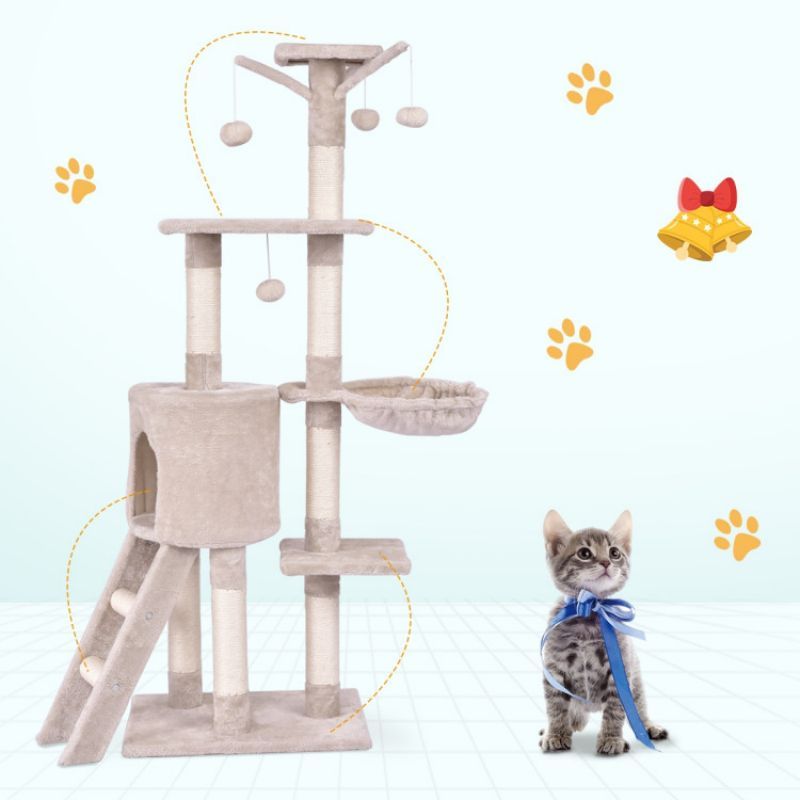 56-Inch Cat Tree with Condo, Hammock & Scratching Posts – Your Cat's Dream Playground – image 3