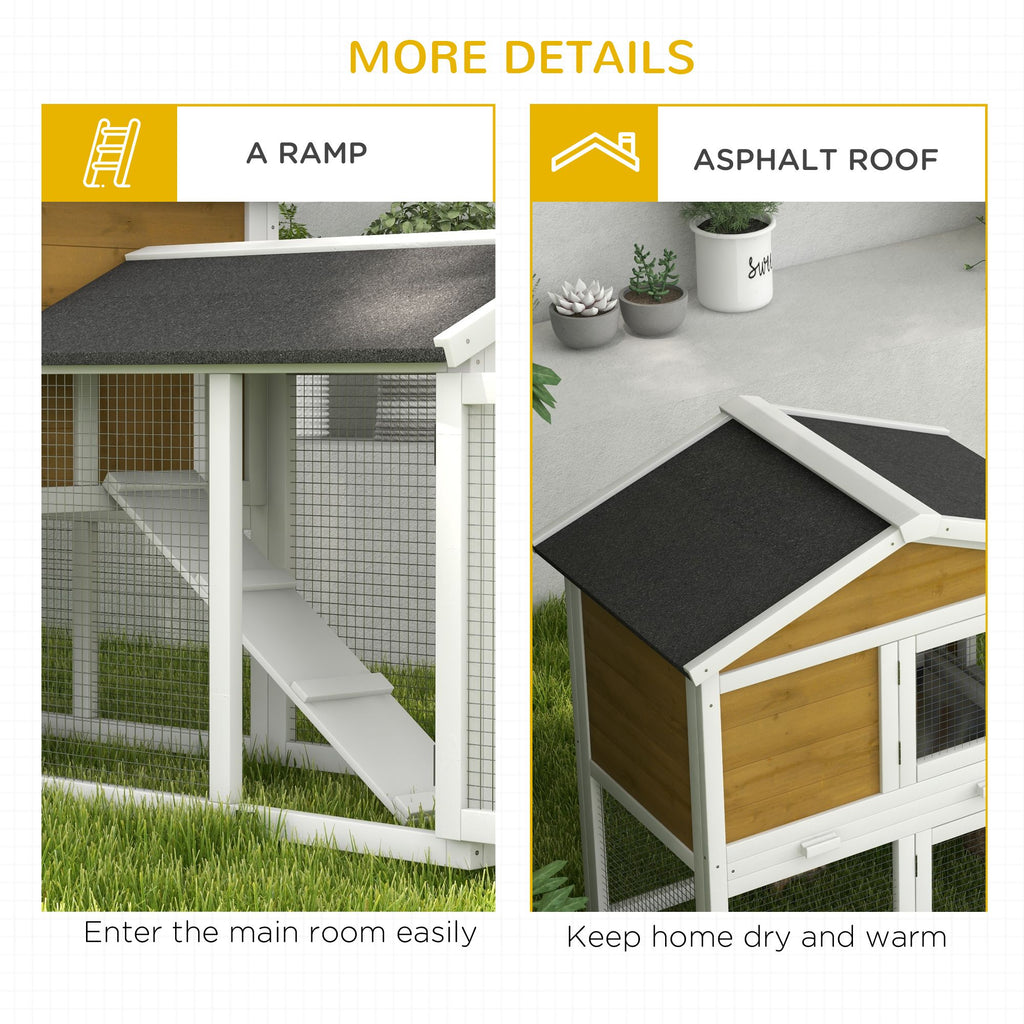 58- furniture-style Rabbit Hutch with Asphalt Roof & Run