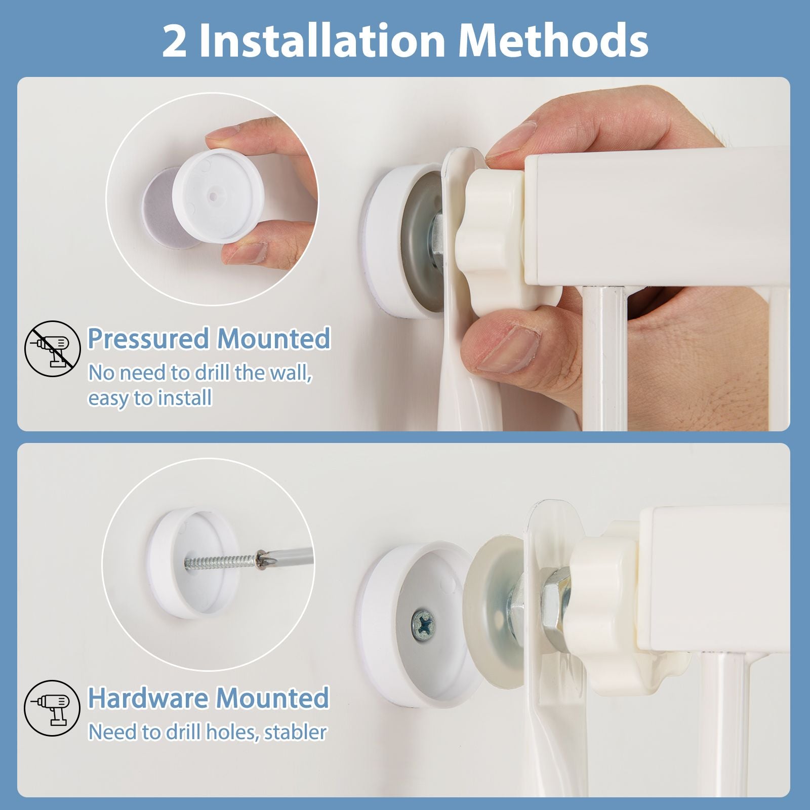 59' Extra Tall Pet Gate Heavy-Duty Metal Cat Gate with Wide Opening