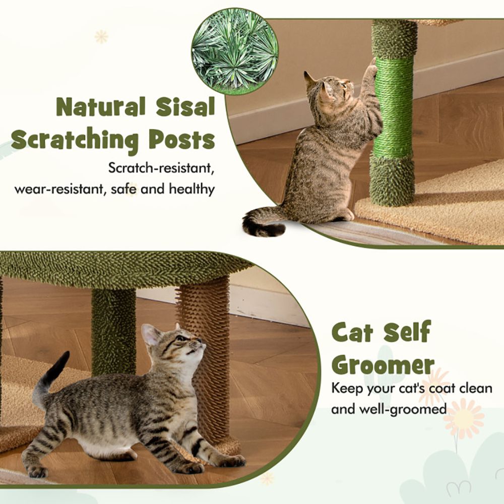 Elevate Your Cat's Playtime with the 59-Inch Cactus Kitty Activity Center