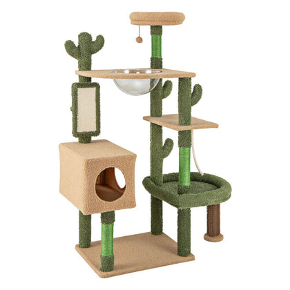 Elevate Your Cat's Playtime with the 59-Inch Cactus Kitty Activity Center