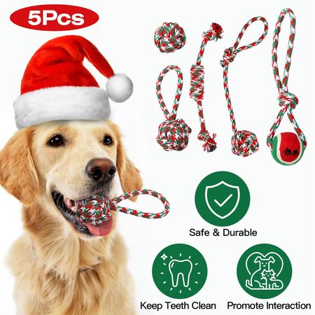 Christmas Dog Rope Chew Toys Set - Festive & everyday Interactive Play